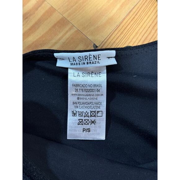 NWT LA SIRENE Asymmetric Neck One Shoulder One Piece Swimsuit Black Women's S/P - Picture 4 of 5